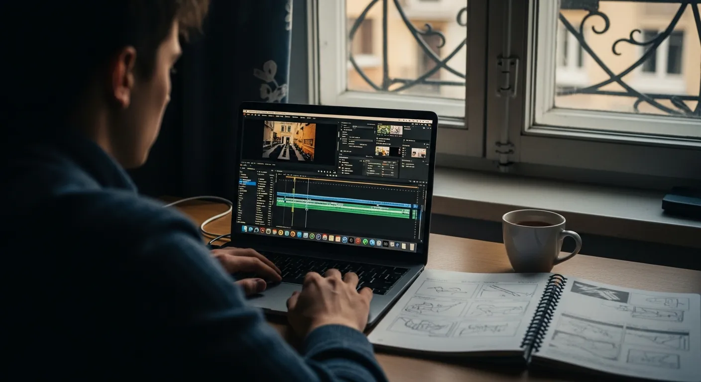 A young filmmaker at work